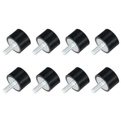 uxcell M4 Thread Rubber Mounts, Vibration Isolators, Cylindrical Shock Absorber with Studs 15 x 15mm 8pcs - size: M4x15x15mm