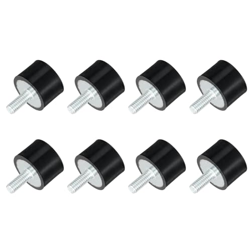 uxcell M4 Thread Rubber Mounts, Vibration Isolators, Cylindrical Shock Absorber with Studs 15 x 15mm 8pcs - size: M4x15x15mm