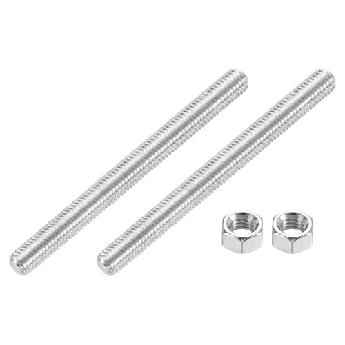 uxcell 3/8"-16 Fully All Threaded Rod, 2 Pcs 304 Stainless Steel Long Threaded Screw 4.7" Length Right Hand Threads for Furniture Mounting Assembly Fastening - size: 4.7"