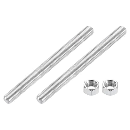uxcell 3/8"-16 Fully All Threaded Rod, 2 Pcs 304 Stainless Steel Long Threaded Screw 4.7" Length Right Hand Threads for Furniture Mounting Assembly Fastening - size: 4.7"