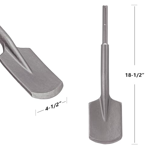 Berserker 1-9/16" SDS-Max Heavy Duty Rotary Hammer Drill with SDS Max Clay Spade, 4-1/2" x 18-1/2" Steel Shovel Bit