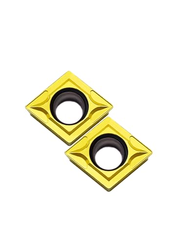 Carbide Inserts for Lathe Turning Tool Holder - 10pcs CCMT09T304/CCMT32.51, Mutilayer Coated CNC Lathe Replacement Cutters Inserts - style: 10PCS CCMT09T304 yellow