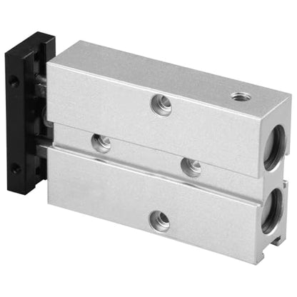 Heschen Double Rod Air Cylinder, TN10x25, 10mm Bore, 25mm Stroke, Double Acting Pneumatic Actuator with Magnetic Piston, 0.4° High Non-Rotation Precision for CNC, Robotics & Pick-and-Place Automation - size: 25mm Stroke