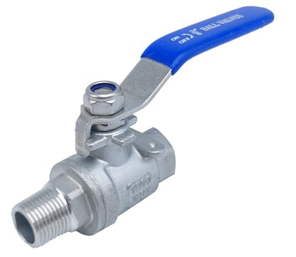 Full Port Ball Valve 3/8" NPT Heavy Duty Stainless Steel 304 Male x Female Thread For Water,Oil and Gas（1000WOG） - size: 3/8"NPT