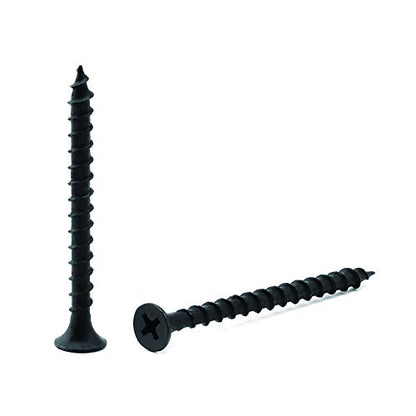 #8 x 2 Inch Wood Screw 100PCS Black Phosphate Coated Stainless Flat Truss Head Fast Self Tapping Drywall Screws by SG TZH - size: #8 x 2"