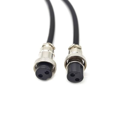 3.28 ft GX20 2 Pin Double Female Cable, GX20 2Pins Female to Female Head Aviation Cordset Electrical Connector Panel Mount Circular Metal Adapter Cordset for Ships 10A 250V 15AWG (1meter) - size: GX20 2Pin