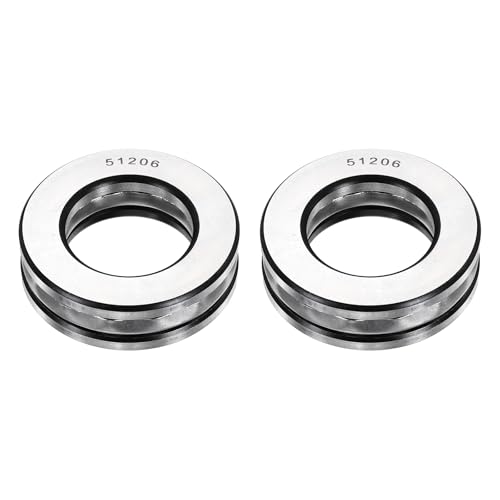 uxcell 2Pcs Thrust Ball Bearings, 30mm Bore 52mm OD 16mm Thick 51206 ABEC5 - size: 51206 30mm x 52mm x 16mm
