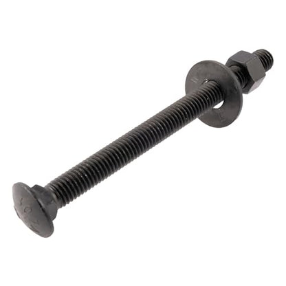5/8 in. x 6 in. Black Carriage Bolt Kit Includes 12 Bolts, 12 Washers, and 12 Nuts, Ceramic Black Ruspert Coated for Exterior Use - 2X Rust Resistance of Galvanized by Makers Bolt - size: 5/8 x 6