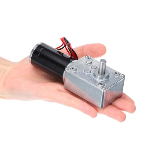 MECCANIXITY DC 12V High Torque Turbine Worm Geared Motor with 8mm Shaft 3RPM Geared Motor with Wire for Electric Fireplace - style: 3 RPM