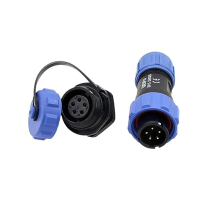 SP13 5 Pin Connector Solder Aviation Circular Waterproof IP68 Blue 5A Male Plug Female Chassis Socket for Outdoor Power - size: 5 pin 5A