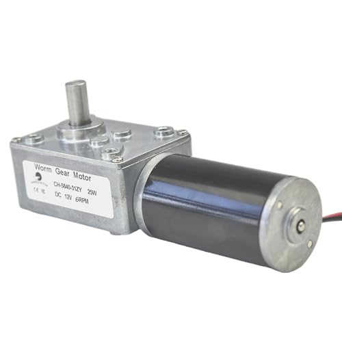 CHANCS 6RPM Metal Gear Motor DC 12V Self-Locking Reversible Reduction Gear Motor with Gearbox for Banking Equipment,Game Machines - size: 6RPM