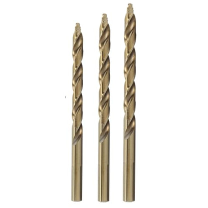 Drill America 3 Piece Cobalt Stepped Point Drill Bit Set (3/6", 1/4", 5/16"), GSC Series ZMPOUGSC3 - size: 3 Piece Sample Set