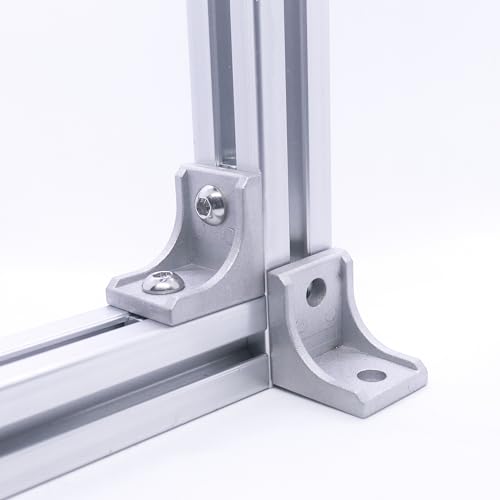 20Sets 1010 Series Aluminum Extrusion Connectors,20 pcs 1010 Corner Brackets,with 40 pcs Sliding T Nuts and Screws for 1010 Aluminum Extrusion Profile Accessories - style: 20 Sets Silver 25S Bracket