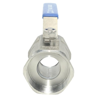 VARMHUS 2" Stainless Steel 304 Ball Valve 1Pc Type NPT Female Threaded with Heavy Duty Blue Vinyl Insulation Handle,CF8M Ristricted Flow,1000 WOG (2") - size: 1 Piece 2 inches