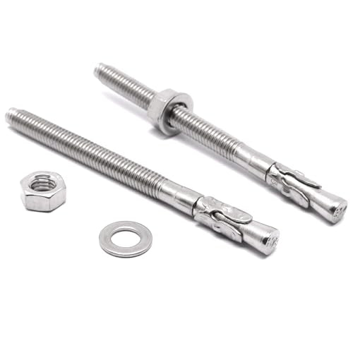 1/4" x 3-1/4" Concrete Anchors, Stainless Steel Wedge Anchors Concrete Bolts Heavy Duty Fasteners for Cement (20pcs) - size: 20pcs 1/4" x 3-1/4"