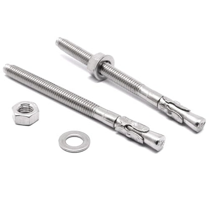 1/4" x 3-1/4" Concrete Anchors, Stainless Steel Wedge Anchors Concrete Bolts Heavy Duty Fasteners for Cement (20pcs) - size: 20pcs 1/4" x 3-1/4"