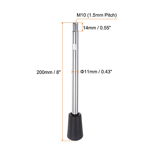 HARFINGTON 2pcs Clamping Handles M10 Thread 200mm (8") Length Chrome Plated Revolving Crank Handle Grip Handwheel Screw Stem for Lathe Machine - size: M10 x 200mm