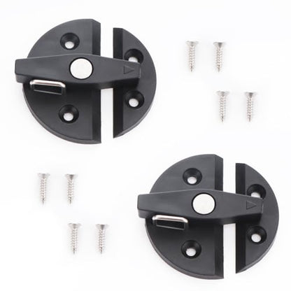 VTurboWay 2 Pcs Boat Door Hatch 2-1/4", Round Turn Twist Button, Catch Latch for Door Cabinet, Marine Grade Nylon, Black