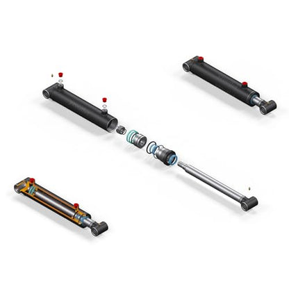 Welded Tube Cross Cylinder for Double Acting - Double Acting Welded Hydraulic Cylinder, 2.5" Bore, 14" Stroke