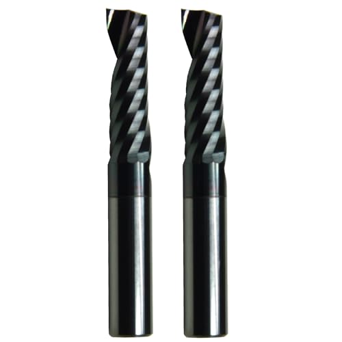 2Pcs 4mm Cutter DiaSolid Carbide Spiral Upcut Engraving Cutter Coating Single Flute Mill Carving Milling CNC Router Bit for Acrylic Plastic PVC ABS NylonF Aluminum Plates - size: 4mm Cutter Dia-8mm Lg.of Cut-4mm SHK, style: Plastic Engraving Cutter Upcut