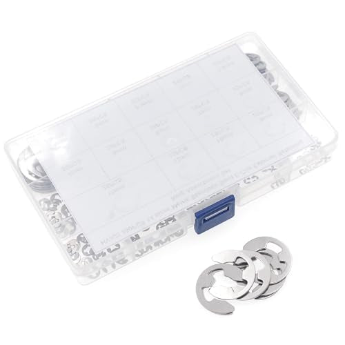 350PCS 14 Sizes Metric M1.5-15mm External E-Clip Retaining Ring Kit