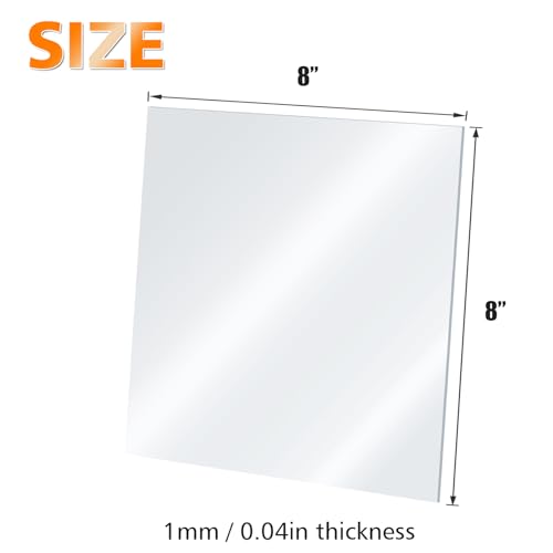 Egofine Plexiglass Sheets Acrylic Sheets 12 Pack of 8x8’’ 0.04 Thick Clear Plastic Cast Transparent Plexi Glass for Crafting Projects, Replacement Picture Frame Glass, DIY Display, Easy to Cut - color: Clear, size: 8x8"