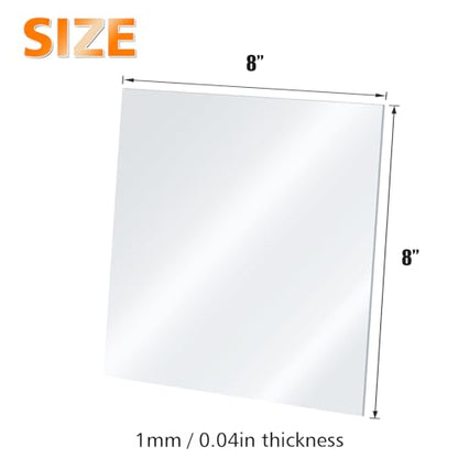 Egofine Plexiglass Sheets Acrylic Sheets 20 Pack of 8x8’’ 0.04 Thick Clear Plastic Cast Transparent Plexi Glass for Crafting Projects, Replacement Picture Frame Glass, DIY Display, Easy to Cut - color: Clear, size: 8x8"