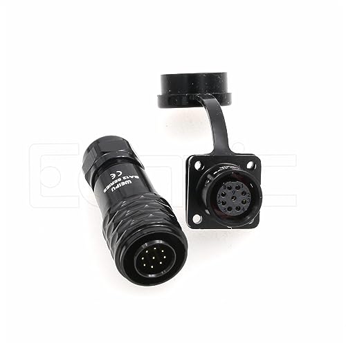 SA12 9Pin Weipu Connector Aviation Push-Pull Solder Cable Connector Plug Panel Mount Socket Female Rear-nut Mount for LED Light Equipment Electrical - size: 9Pin 3A