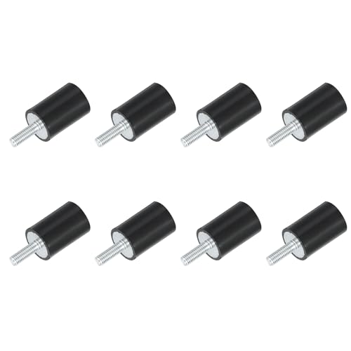 uxcell M6 Thread Rubber Mounts, Vibration Isolators, Cylindrical Shock Absorber with Studs 20 x 30mm 8pcs - size: M6x20x30mm
