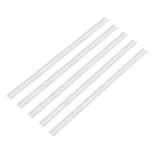 MECCANIXITY DIN Rail Slotted Aluminum Mounting Guide 24 Inch x 1.4 Inch x 0.3 Inch for Equipment Installation Pack of 5 Pcs - size: 24 Inch x 1.4 Inch