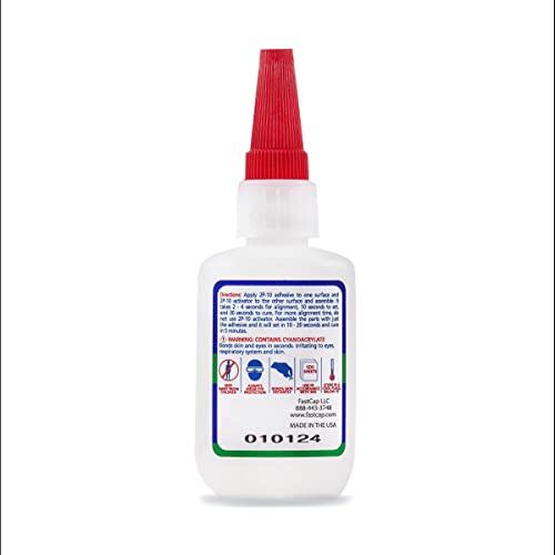 FastCap 2P-10 JEL (No-drip Formula) –Industrial Strength Heavy-Duty Super Glue -(CA Adhesive) - 2.25 oz/64g. Great for use on Vertical Surfaces. Shock Resistant. Activator Sold Separately (1-Bottle) - style: JEL
