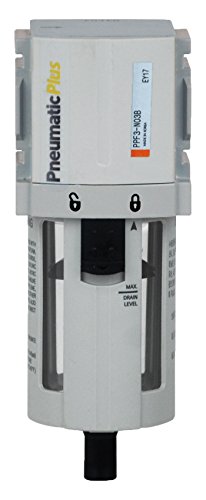 PneumaticPlus PPF3-N02B Compressed Air Filter High Flow 1/4" NPT, 5 Micron - size: 1/4" NPT (High Flow)