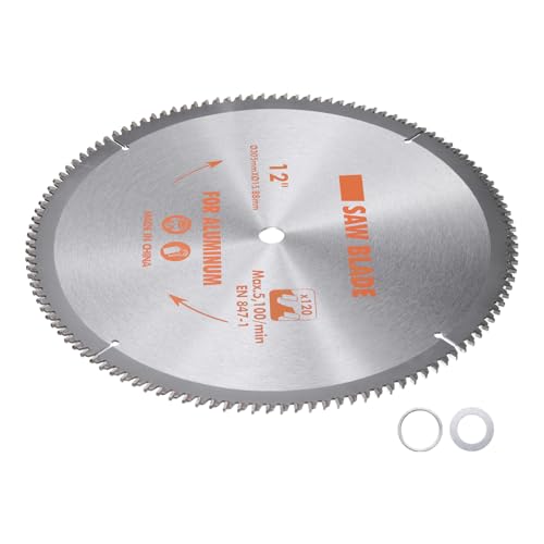 Circular Saw Blade - [12-inch x 120 Teeth x 5/8-inch Arbor] Circular Cutting Blade with 5/8" to 3/8" Washer Adapter for Woodworking Plastic Use, 0.118-inch Kerf - size: 12-inch x 120T