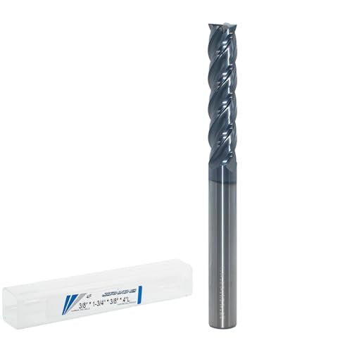 3/8" Extra Long 4-Flute Carbide Square End Mill, 4" OAL, 1Pc - size: 3/8" Extra Long (1 Pc), style: For Stainless Steel