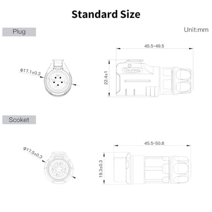 CNLINKO LP-12 5 Pin Connector IP68 Waterproof Circular Electrical Plug for Outdoor Equipment Solar Industrial Machinery DC 12V M12 2-8 Pin Male Plug and Female Plug (5-Pin) - size: 5-Pin, style: Metal-reinforced Kit