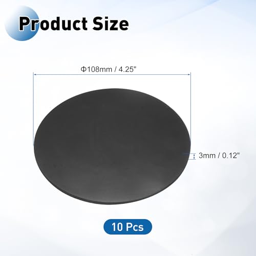 PATIKIL Rubber Solid Discs Washers 108mm OD x 3mm Thick 10 PCS - size: 108mm x 3mm