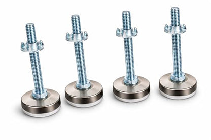 Tech Team #746 Furniture Leveling Feet – 3” Stem 5/16”-18 Thread Adjustable Glides with T-Nuts (Set of 4) – Heavy-Duty Levelers for Chairs, Tables, Cabinets & Work Benches