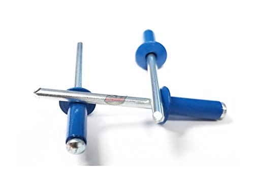 Chevron Blue 3/16" Blind Pop Rivets Aluminum Large Head with Steel Mandrel Fasteners .250 - .375 Grip Range - color: Chevron Blue