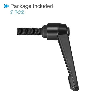 Clamping Lever Handles, M10 x 30mm Male Thread, Adjustable Quick Release Locking Rotating Bolt Knobs Black - (Applications: for Lathe Machinery), 3-Pieces - size: M10 x 30mm