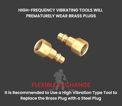 Brass 1/4 Inch NPT High Flow Air Coupler and Plug Kit - size: Coupler and Plug Kit 14 Piece