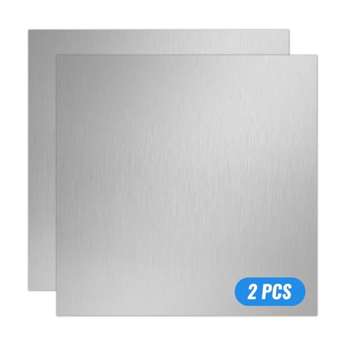 0.8mm Stainless Steel Sheet 4x4 Inch, 430 Magnetic Stainless Steel Plate, 20 Gauge Metal Sheet for Wall, DIY, Crafts, Jewelry, Electrical Repair (2 Pack) - size: 4" x 4"-20 Gauge(0.8mm)