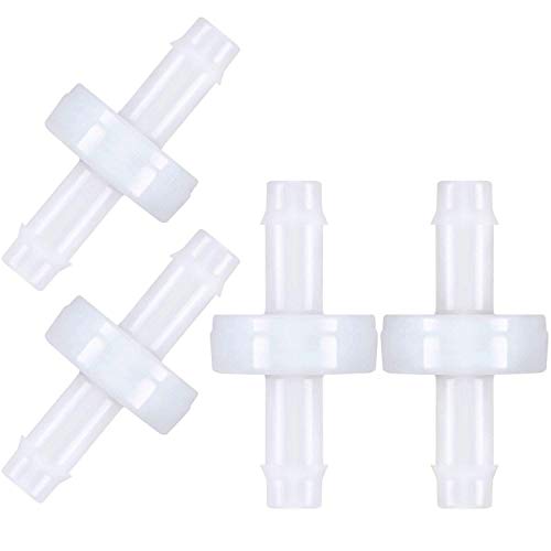 Mudder 4 Packs 1/4 Inch Check Valve, 6mm Pvdf Plastic One Way Check Valve