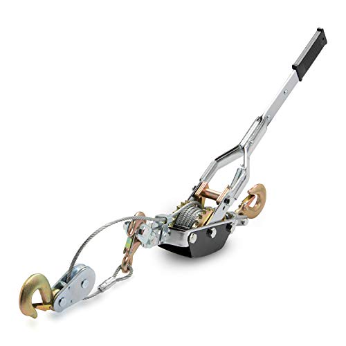 NEIKO 02256A Come Along Winch, 5-Ton (10,000 Lbs) Pulling Capacity, 10Ft, 3 Hook, Heavy Duty Power Cable Come Along Tool with Dual Gears, Hand Winch Cable, Automotive Hoist Winch Puller, Recovery Gear - size: 5 Ton