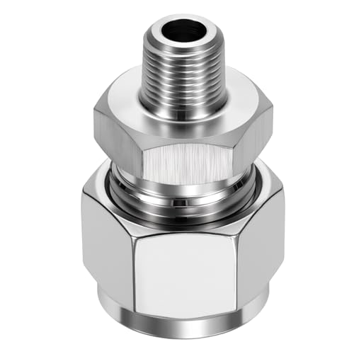 1/2"OD Compression x 1/8" NPT Male Union Coupling Connector - size: 1/2"OD Compression x 1/8" NPT Male