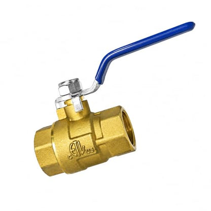 3/4 Inch Brass Ball Valve, Full Port Heavy Duty Gas Shut Off Valve NPT, for Natural Gas & Propane (NG & LPG), with Blue Locking Handle, Industrial Commercial Use