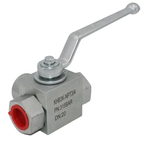 Hydraulic Ball Valve KHB3K 3/4'' NPT, Shut-Off 3 Way, L-Born 3/4 Inch Hydraulic Valve 4650 PSI - size: KHB3K 3/4NPT(3 Way)
