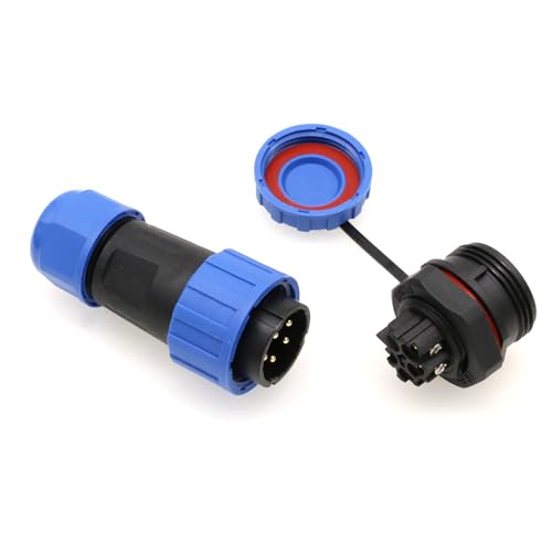 TY20 5 Pin 10A Waterproof Bulkhead Connector Screw Terminal Male Female Wire Plug Receptacle for Outdoor Electrical Device, 14awg 6-12mm OD - color: Panel Mount, size: 5 Pin 10A