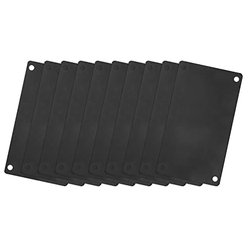 uxcell Stainless Steel Blank Tags, 60 x 40mm Rectangle Engraving Blanks Card with 4 Hole for Machine Nameplate DIY Label Tag, 10Pcs (Black) - size: 60mm x 40mm