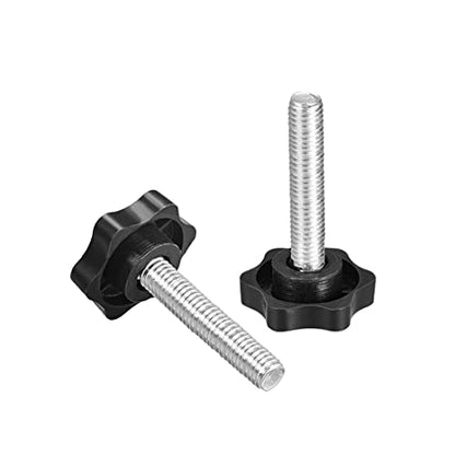 uxcell Clamping Screw Knob, 38mm Dia Plum Hex Shaped Grips Star Knob M8 x 40mm Male Thread, 2pcs - size: M8x40mm