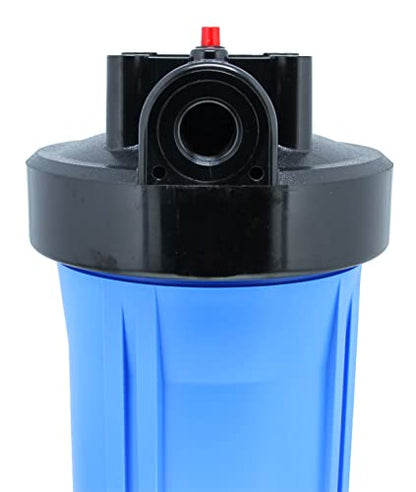 10-Inch Neo-Pure Water Filter Housing with Blue Sump and Black Cap, 3/4-Inch NPT Inlet/Outlet, Standard Cap with Pressure Relief, Fits 10" x 4.5" Cartridges - size: 3/4 Inch NPT, style: Pressure Relief